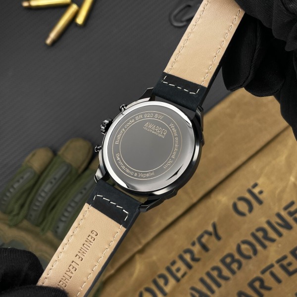 Часы наручные Awarder 016 Тризуб срібло All Black