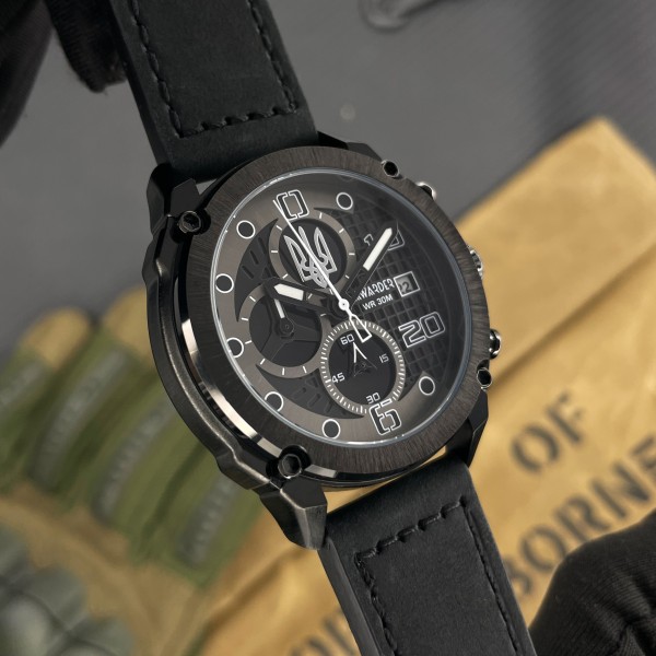 Часы наручные Awarder 016 Тризуб срібло All Black