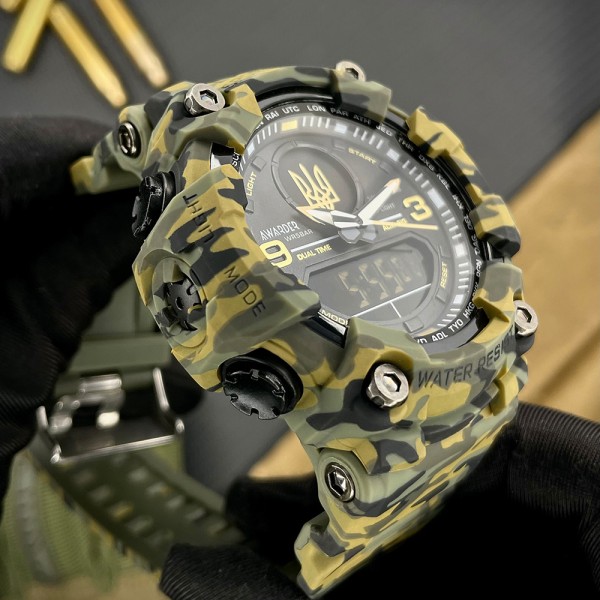 Часы наручные Awarder 001 Тризуб золото Camo Green