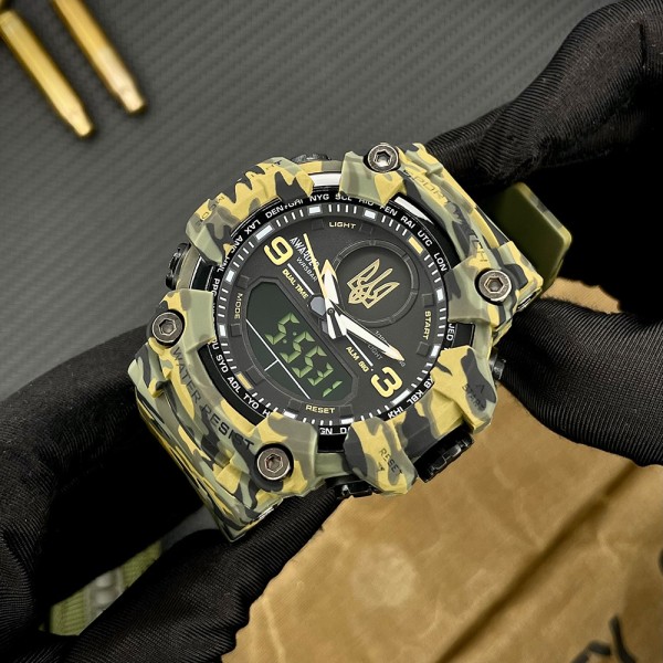 Часы наручные Awarder 001 Тризуб золото Camo Green