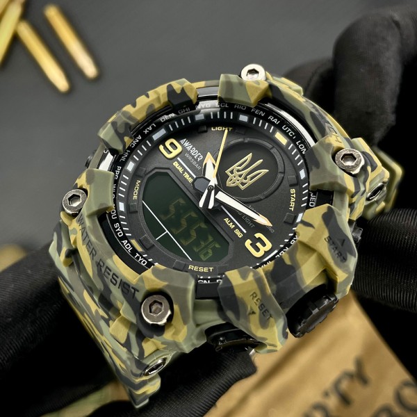 Часы наручные Awarder 001 Тризуб золото Camo Green