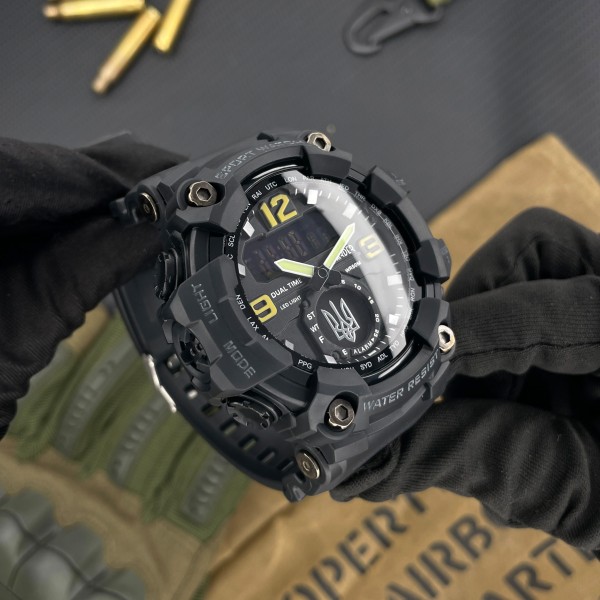 Часы наручные Awarder 004 Тризуб срібло Black