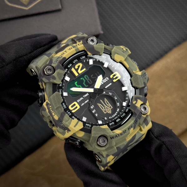 Часы наручные Awarder 004 Тризуб золото Camo Green