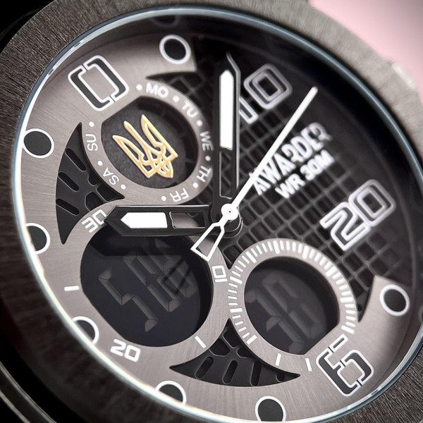 Часы наручные Awarder 017 Тризуб золото All Black Steel