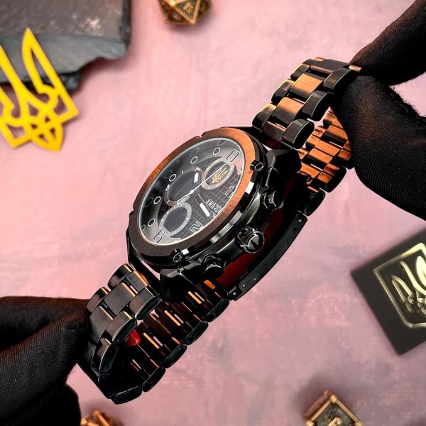 Часы наручные Awarder 017 Тризуб золото All Black Steel