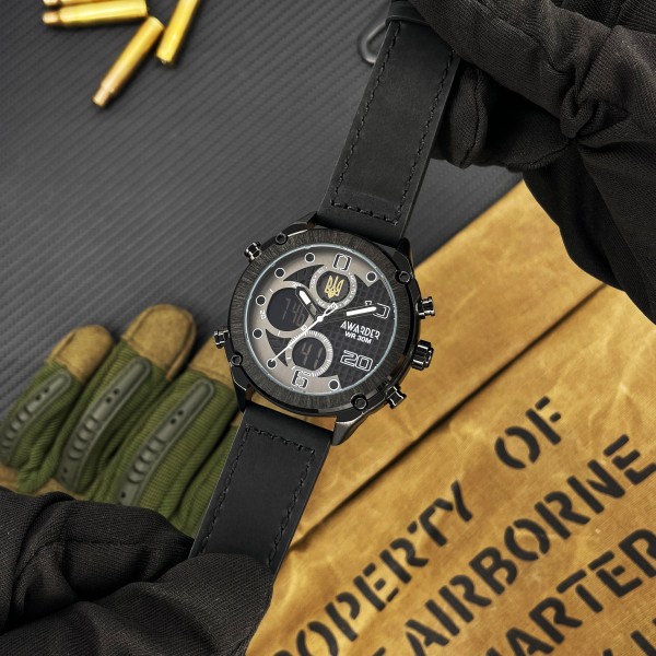 Часы наручные Awarder 017 Тризуб золото All Black
