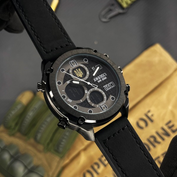 Часы наручные Awarder 017 Тризуб золото All Black