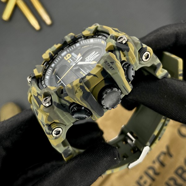 Часы наручные Awarder 001 Тризуб срібло Camo Green