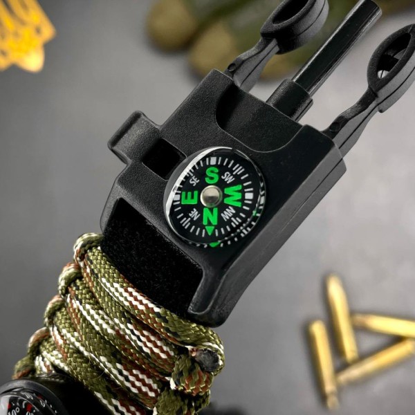 Часы наручные Awarder 005 Тризуб золото Camo Green Паракордовий ремінець Camo Green