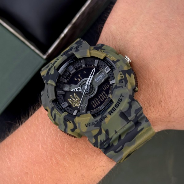 Часы наручные Awarder 005 Тризуб золото Camo Green