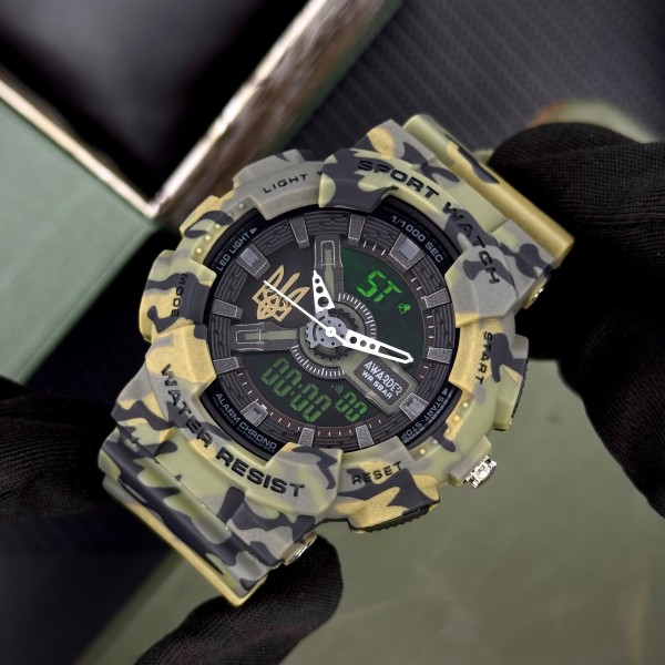 Часы наручные Awarder 005 Тризуб золото Camo Green