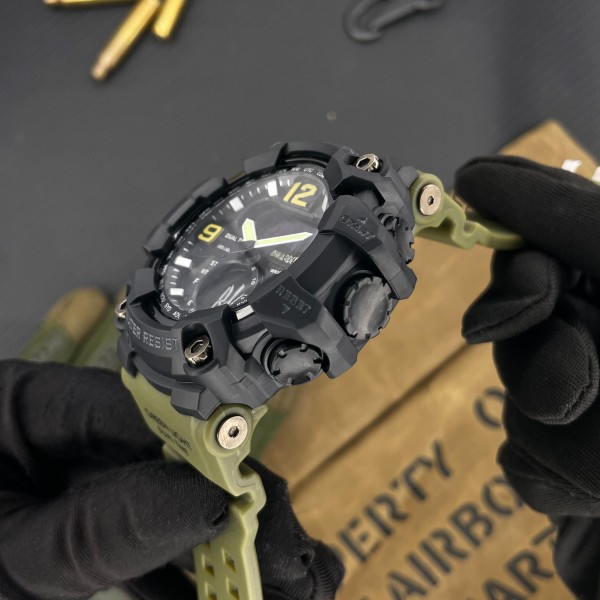 Часы наручные Awarder 004 Тризуб срібло Army Green-Black