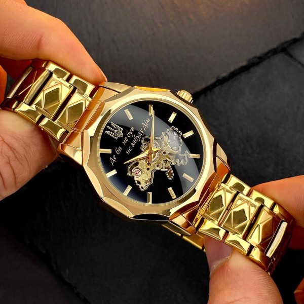 Часы наручные Awarder 024 Не забуду дім Gold-Black