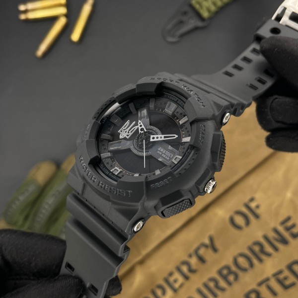 Часы наручные Awarder 005 Тризуб срібло Black
