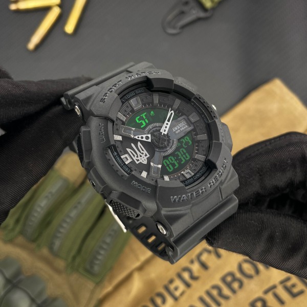 Часы наручные Awarder 005 Тризуб срібло Black