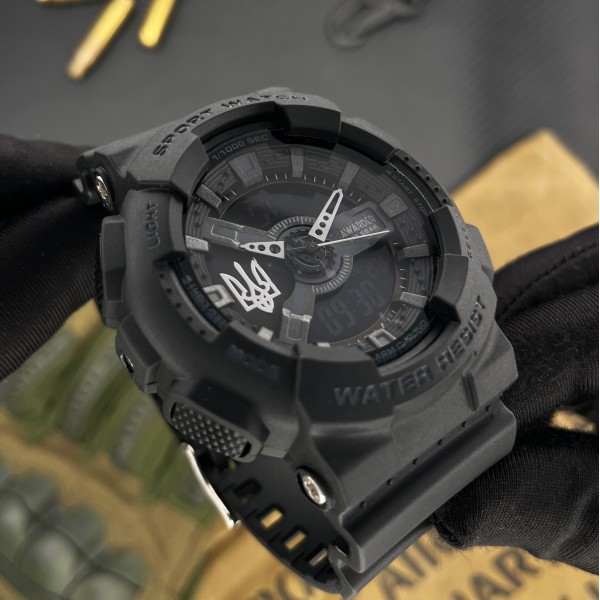 Часы наручные Awarder 005 Тризуб срібло Black