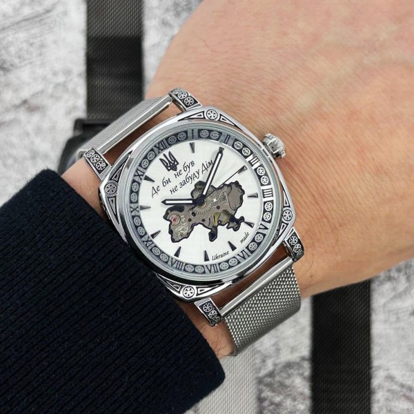 Часы наручные Awarder 021-3D Де би не був Silver-White Mesh