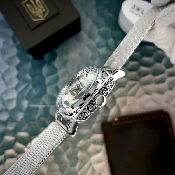Часы наручные Awarder 021-3D Де би не був Silver-White Mesh