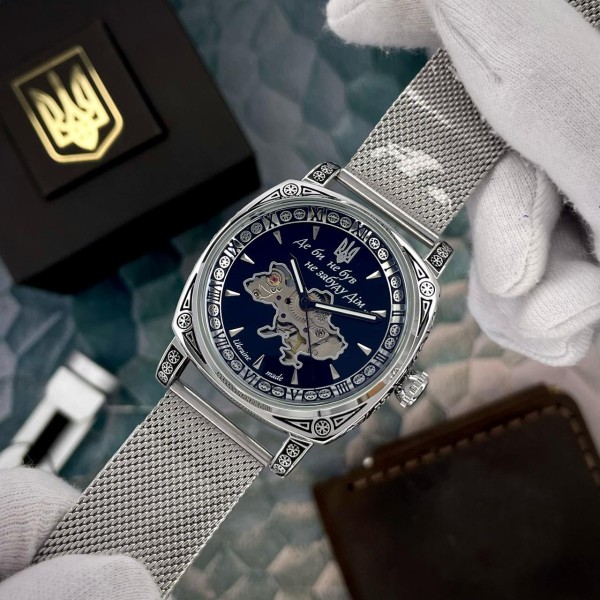 Часы наручные Awarder 021-3D Де би не був Silver-Black Mesh