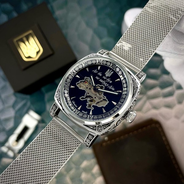 Часы наручные Awarder 021-3D Де би не був Silver-Black Mesh