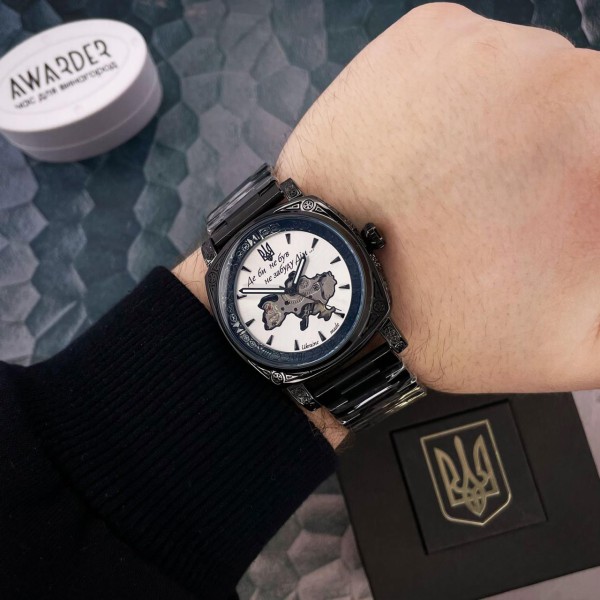 Годинник наручний Awarder 021-3D Де би не був Black-White Steel