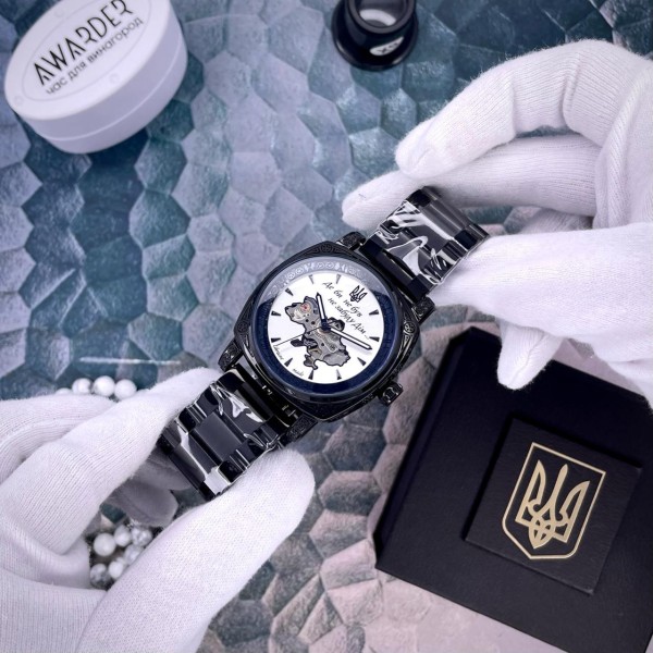 Годинник наручний Awarder 021-3D Де би не був Black-White Steel