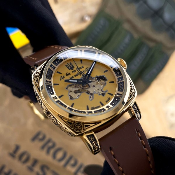 Часы наручные Awarder 021 Де би не була Gold-Gold-Brown