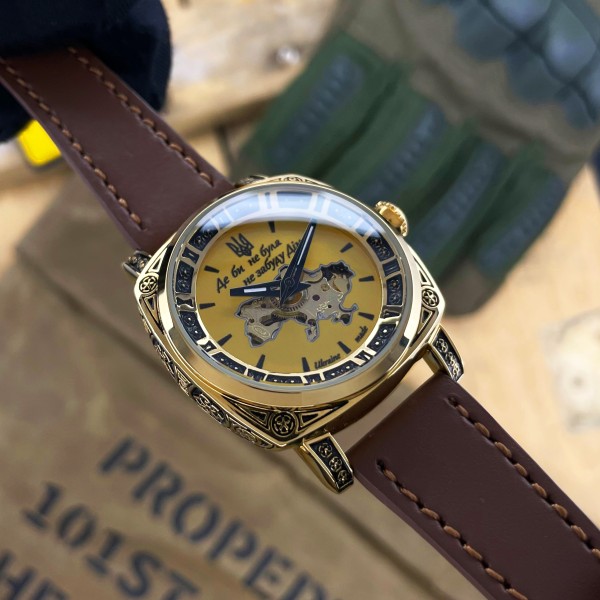 Часы наручные Awarder 021 Де би не була Gold-Gold-Brown