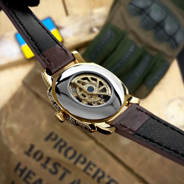 Часы наручные Awarder 021 Де би не була Gold-Gold-Brown