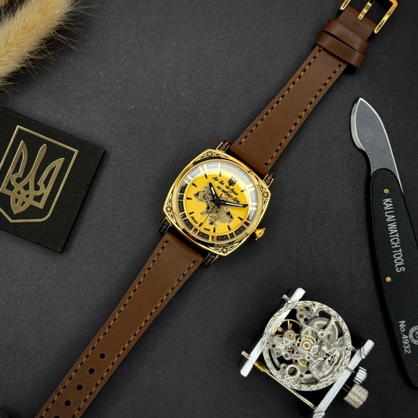 Часы наручные Awarder 021 Де би не була Gold-Gold-Brown
