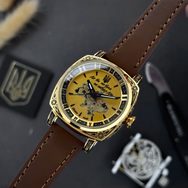 Часы наручные Awarder 021 Де би не була Gold-Gold-Brown