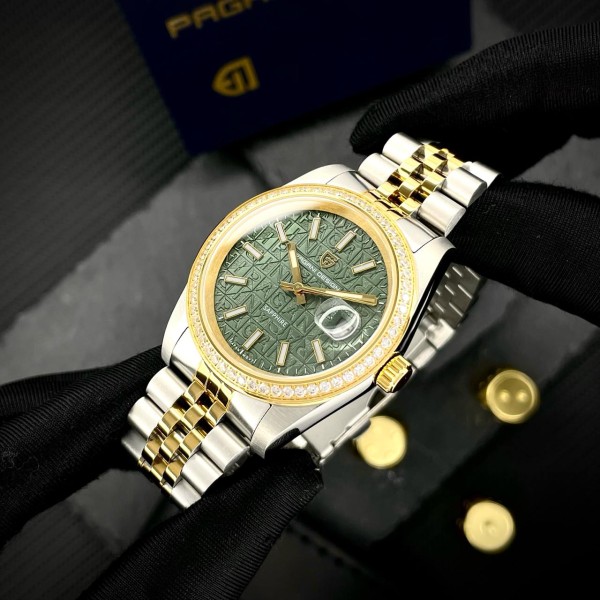Годинник наручний Pagani Design PD-1794M Silver-Gold-Green