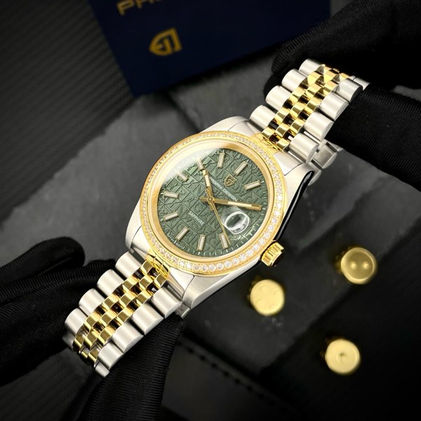 Годинник наручний Pagani Design PD-1794M Silver-Gold-Green