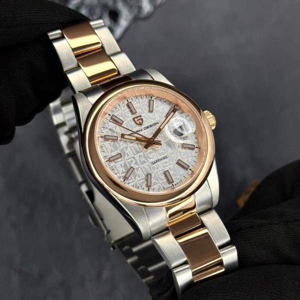 Годинник наручний Pagani Design PD-1794M Silver-Rose Gold-White