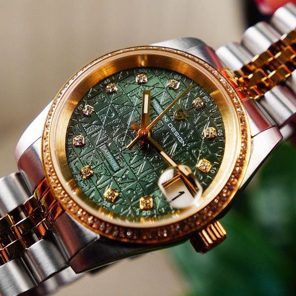 Годинник наручний Pagani Design PD-1794L Silver-Gold-Green