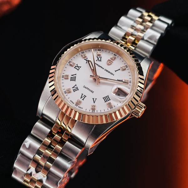 Годинник наручний Pagani Design PD-1794L Silver-Rose Gold-White