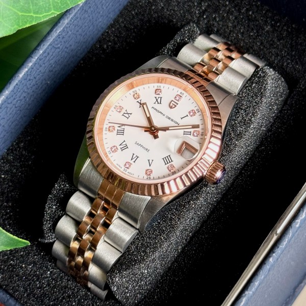 Годинник наручний Pagani Design PD-1794L Silver-Rose Gold-White