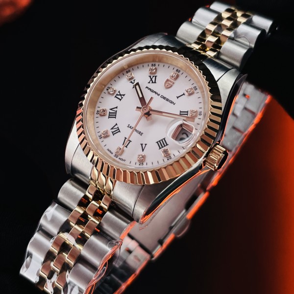 Годинник наручний Pagani Design PD-1794L Silver-Rose Gold-White