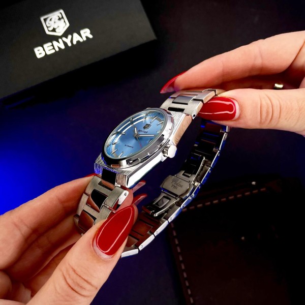 Годинник наручний Benyar BY-5203 Silver-Ligh Blue
