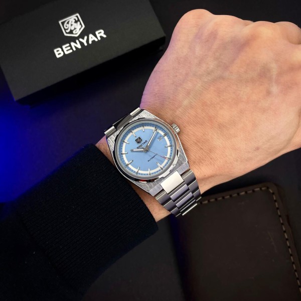 Годинник наручний Benyar BY-5203 Silver-Ligh Blue