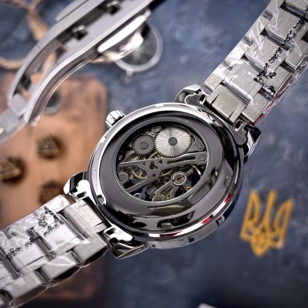 Часы наручные Awarder 022 Silver-Black Mechanic Metall Не Забуду Дім