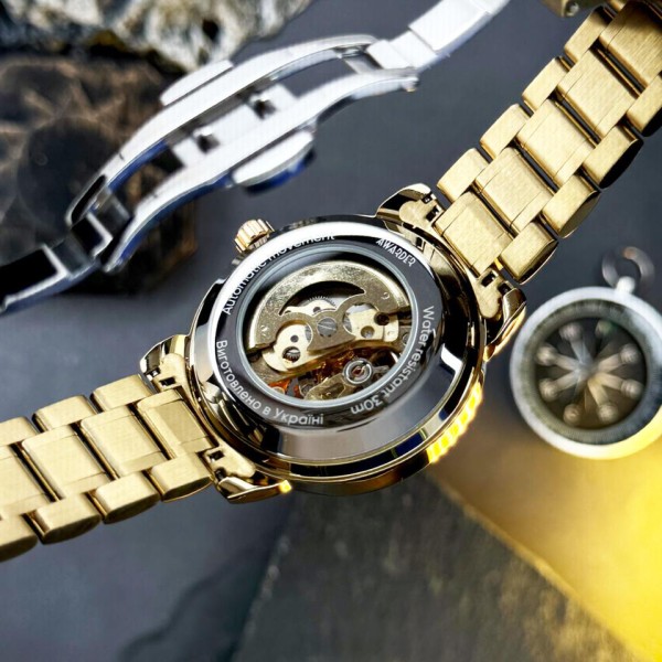 Часы наручные Awarder 022-3D Не Забуду Дім Gold-Black Steel