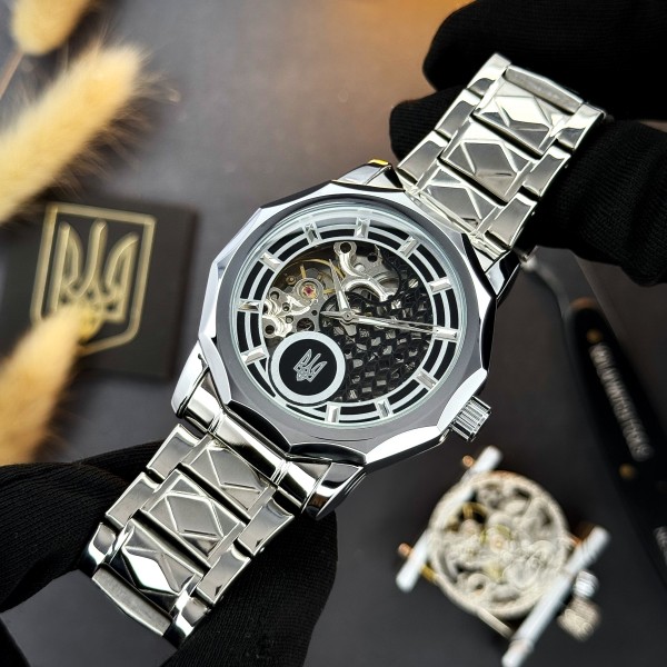 Часы наручные Awarder 024SI Тризуб срібло Silver