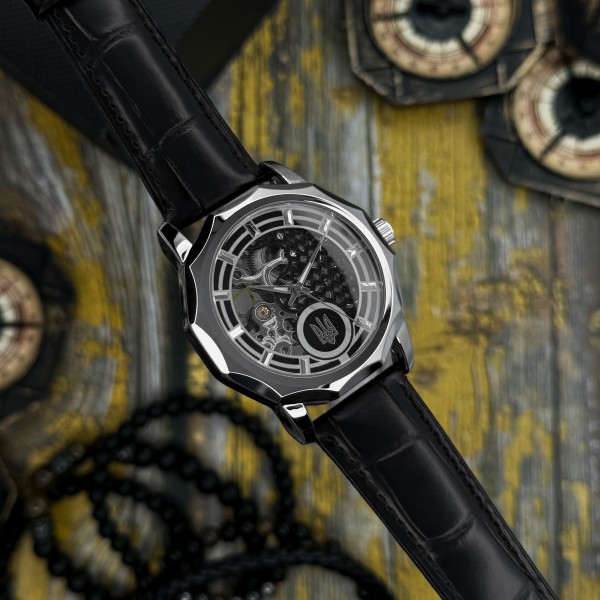 Часы наручные Awarder 029SI Тризуб срібло Silver