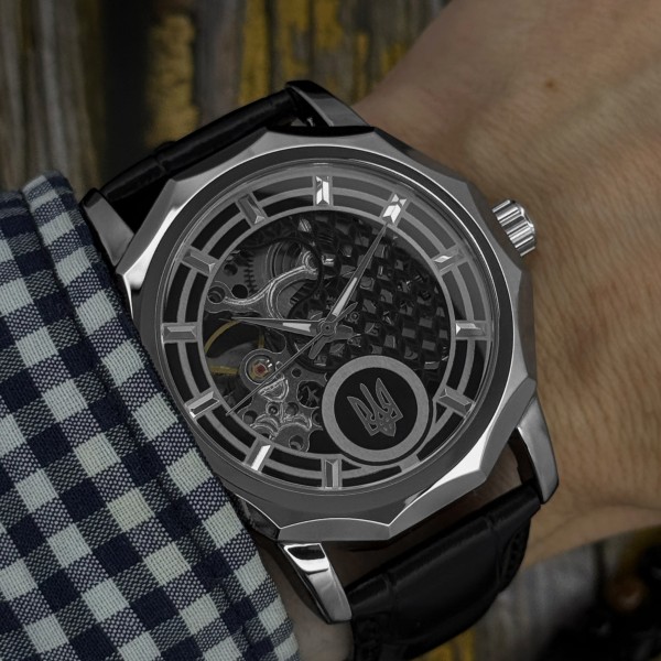 Часы наручные Awarder 029SI Тризуб срібло Silver