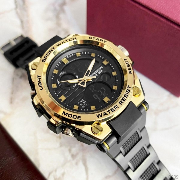 Годинник наручний Sanda 739 Black-Gold
