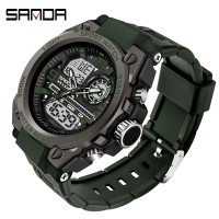 Годинник наручний Sanda 6024 Black-Military Wristband
