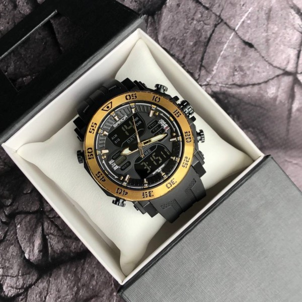 Годинник наручний Sanda 6029 Black-Gold
