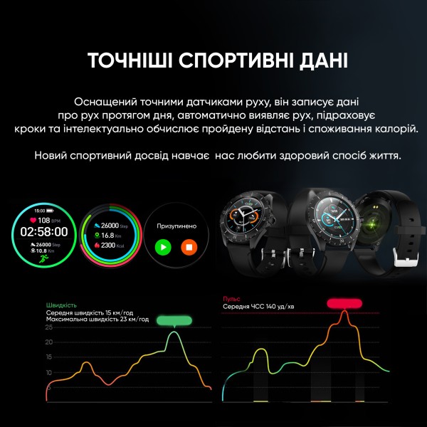 Смарт-годинник Modfit ProTrainer GPS Black