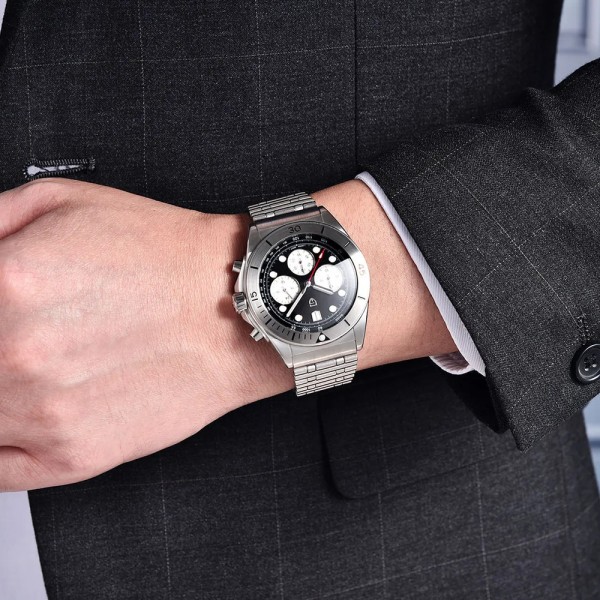 Годинник наручний Pagani Design PD-1705-1 Silver-Black Steel